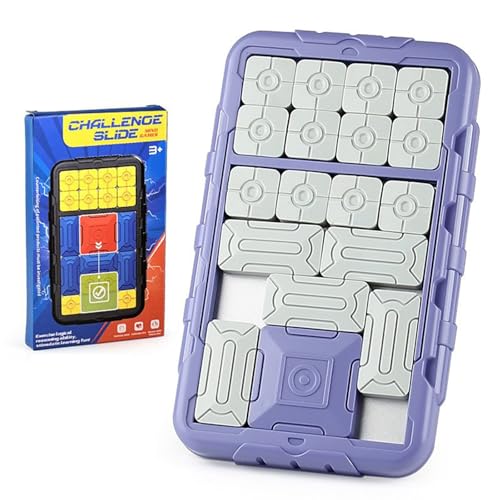 Schiebepuzzle-Spiel, interaktive Logik for Erwachsene, kompaktes Design for unterwegs, kognitive Entwicklung, Verbesserung der Fähigkeiten, Denksportaufgabe(Purple) von MIGEDY