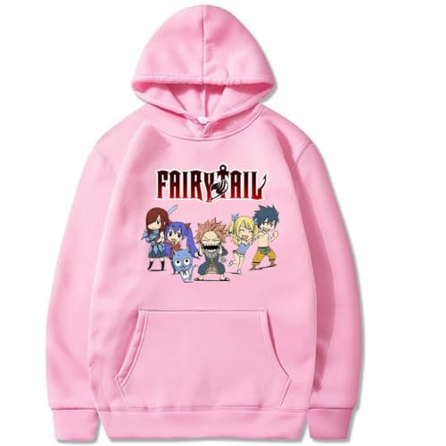 Anime Fairy Tail Gedruckt Sweatshirt Unisex Hoodie Pullover Cosplay Kostüm Männer Frauen Pullover (Pink,M) von MIGUOO