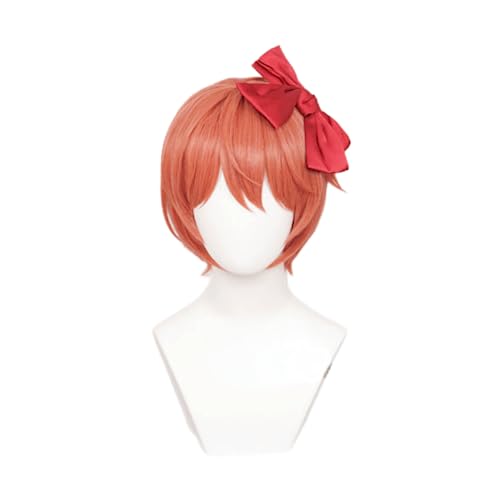 MIGUOO Anime Doki Doki Literature Club Cosplay Perücke, Sayori Perücke, Rosa Kurzes Haar Mit Schmetterling Headwear, Halloween Kostüm Party Rollenspiel Perücke Mit Perücke Cap MIGUOO Anime Doki Doki Literature Club Cosplay Perücke, Sayori Perücke, Rosa Kurzes Haar Mit Schmetterling Headwear, Halloween Kostüm Party Rollenspiel Perücke Mit Perücke Cap von MIGUOO