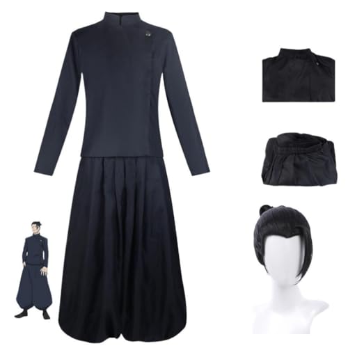 MIGUOO Anime Jujutsu Kaisen Geto Suguru Cosplay Outfit Halloween Party Uniform Kostüm mit Perücke (Suit,M) von MIGUOO