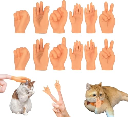 Mini Hände 16 Stück Kleine Hände Set Mini Hände Fingerpuppen Interessant Mini Fingerpuppen Dauerhaft Kleine Sachen Mini Hande für Katzen,Haustier, Kinder, Spiele Party,Halloween von MIHURO