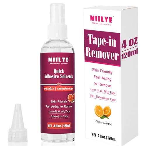 MIILYE Perücken Kleber Entferner/Tape Extension Löser Spray 120 ml/4 oz, Schnell wirkend Haarkleber Entferner, Bondinglöser und Tape Lösemittel für Spitzenperücken, Hair Extensions MIILYE Perücken Kleber Entferner/Tape Extension Löser Spray 120 ml/4 oz, Schnell wirkend Haarkleber Entferner, Bondinglöser und Tape Lösemittel für Spitzenperücken, Hair Extensions von MIILYE