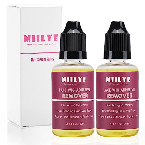 Perückenkleberentferner, MIILYE Tape in Extensions Kleberückstände Entferner |Lösungsmittel für Haarersatz,Lace-Front-Perücke |Poly-Haarteile |Toupet |kosmetische Haarsysteme Bonding Entfernen,2 Stück von MIILYE