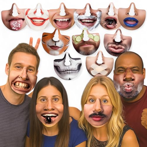 MIJOMA 15er Set Nasenmasken – Lustige Party-Masken für Erwachsene, Fotobox Verkleidung, Hochzeit, Geburtstag, JGA, Mitbringsel, Deko-Spaß für unvergessliche Feiern (Set 2) von MIJOMA