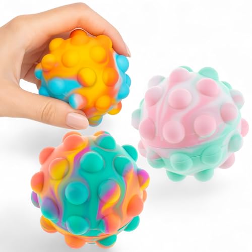 MIJOMA 2er Set Fidget Pop Ball – Anti-Stress Ball aus BPA-freiem Silikon – sensorisches Spielzeug für Kinder & Erwachsene – Pop It Ball zum Drücken & Entspannen – Ø ca. 7 cm MIJOMA 2er Set Fidget Pop Ball – Anti-Stress Ball aus BPA-freiem Silikon – sensorisches Spielzeug für Kinder & Erwachsene – Pop It Ball zum Drücken & Entspannen – Ø ca. 7 cm von MIJOMA