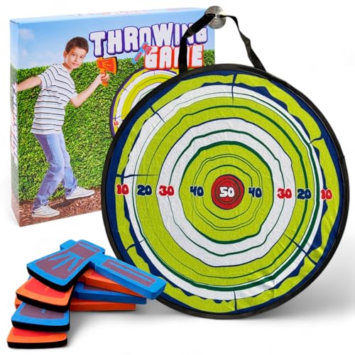 MIJOMA Axt-Wurfspiel für Drinnen und Draußen – Spaß für Kinder und die ganze Familie mit Faltbarer Ziel-Scheibe und 4 Schaumstoff-Äxten MIJOMA Axt-Wurfspiel für Drinnen und Draußen – Spaß für Kinder und die ganze Familie mit Faltbarer Ziel-Scheibe und 4 Schaumstoff-Äxten von MIJOMA
