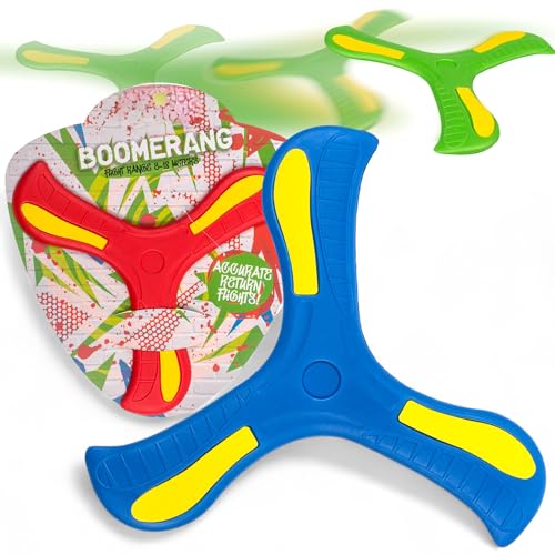 MIJOMA Boomerang aus flexiblem Kunststoff – 25 cm Ø, Flugweite 8–12 m, 3-farbig Sortiert, Outdoor-Spielzeug für Kinder & Erwachsene, präzise Rückflüge MIJOMA Boomerang aus flexiblem Kunststoff – 25 cm Ø, Flugweite 8–12 m, 3-farbig Sortiert, Outdoor-Spielzeug für Kinder & Erwachsene, präzise Rückflüge von MIJOMA