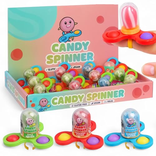 MIJOMA Candy Lolly Spinner 12er Set – Lutscher mit Fidget Spinner & Ring, Wiederverschließbar – Apfel, Erdbeer & Blaubeere – vegan, Halal, glutenfrei – Kinder-Snack mit Spielspaß MIJOMA Candy Lolly Spinner 12er Set – Lutscher mit Fidget Spinner & Ring, Wiederverschließbar – Apfel, Erdbeer & Blaubeere – vegan, Halal, glutenfrei – Kinder-Snack mit Spielspaß von MIJOMA