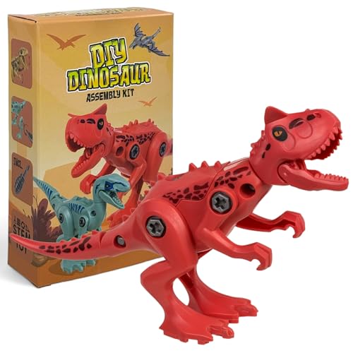 MIJOMA DIY Dinosaurier-Bausatz - Baue Deinen Mini-Dinosaurier, 5 Modelle – Carnotaurus, T-Rex & mehr, Bewegliche Kunststofffiguren, Spiel & Spaß für Kinder (Carnotaurus) von MIJOMA