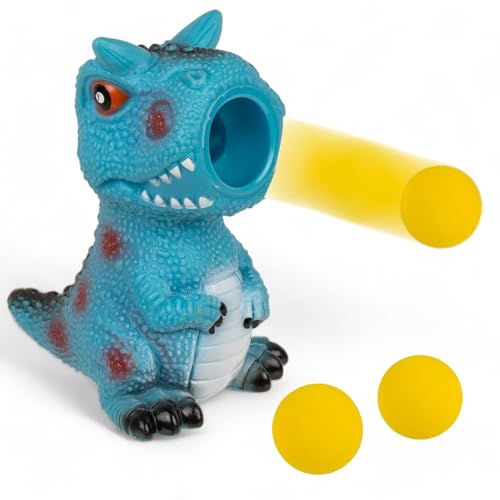 MIJOMA Dinosaurier Popper Spielzeug für Kinder - Ballwerfer Dino inklusive 3 Schaumstoffbälle, Förderung von Motorik & Hand-Augen-Koordination, für Indoor & Outdoor, Weiches Material, 9x12 cm (Blau) MIJOMA Dinosaurier Popper Spielzeug für Kinder - Ballwerfer Dino inklusive 3 Schaumstoffbälle, Förderung von Motorik & Hand-Augen-Koordination, für Indoor & Outdoor, Weiches Material, 9x12 cm (Blau) von MIJOMA