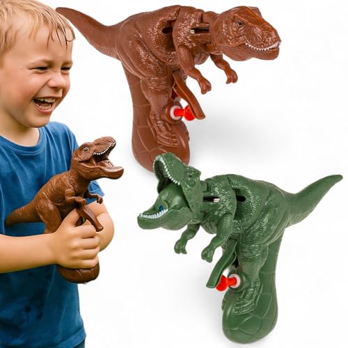 MIJOMA Dinosaurier Wasserpistole 2er-Set – 21 cm Wasserpistolen für Kinder mit beweglichem Dino-Kopf, Spritzpistole Outdoor Spielzeug in Braun & Grün MIJOMA Dinosaurier Wasserpistole 2er-Set – 21 cm Wasserpistolen für Kinder mit beweglichem Dino-Kopf, Spritzpistole Outdoor Spielzeug in Braun & Grün von MIJOMA