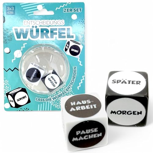 MIJOMA Entscheidungswürfel 2er-Set – Lustiges Würfelspiel für schnelle Entscheidungen – Perfekt für Unentschlossene – Party & Freizeitspiel MIJOMA Entscheidungswürfel 2er-Set – Lustiges Würfelspiel für schnelle Entscheidungen – Perfekt für Unentschlossene – Party & Freizeitspiel von MIJOMA