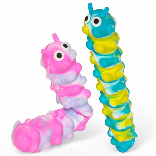 MIJOMA Fidget Pop N' Stick Raupen 2er-Set – Bunte Fidget-Tiere mit Saugnäpfen & Pop-Elementen – Sensorikspielzeug für Kinder & Erwachsene, Zufallsauswahl MIJOMA Fidget Pop N' Stick Raupen 2er-Set – Bunte Fidget-Tiere mit Saugnäpfen & Pop-Elementen – Sensorikspielzeug für Kinder & Erwachsene, Zufallsauswahl von MIJOMA