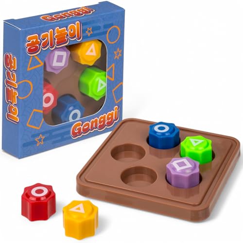 MIJOMA Gonggi Spiel 5er Set – Klassisches Wurfspiel für Kinder & Erwachsene, Lernspiel mit Farben & Formen, Geschicklichkeitsspiel inkl. Spielbrett, Retro-Kinderspielzeug von MIJOMA
