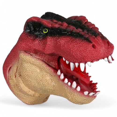 MIJOMA Handpuppe aus weichem Kunststoff ca. 15 cm – realistische Tierdesigns für Kinder – Spielzeug für Rollenspiel, Theater & Spaß – interaktiv & flexibel (T-Rex Rot) von MIJOMA