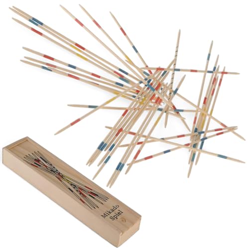 MIJOMA Holz Mikado-Spiel Pick-up-Sticks, in Holzbox, traditionelles Geschicklichkeitsspiel mit punktebasierter Markierung MIJOMA Holz Mikado-Spiel Pick-up-Sticks, in Holzbox, traditionelles Geschicklichkeitsspiel mit punktebasierter Markierung von MIJOMA