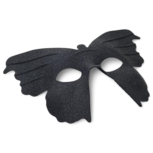MIJOMA Karnevalsmaske Schmetterlingsmaske – elegante Augenmaske aus schwarzem Stoff mit Gummibändern MIJOMA Karnevalsmaske Schmetterlingsmaske – elegante Augenmaske aus schwarzem Stoff mit Gummibändern von MIJOMA