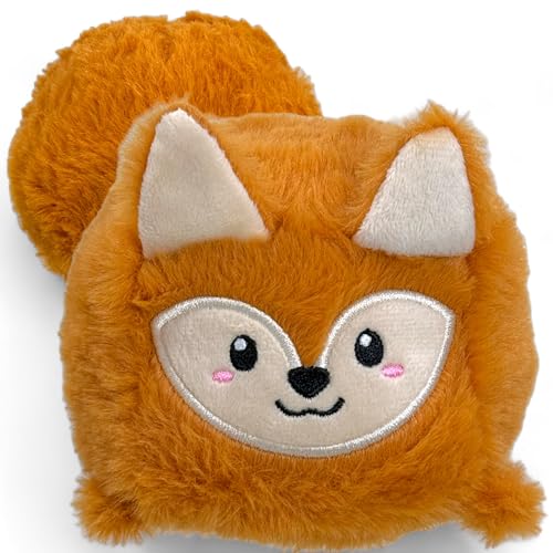 MIJOMA Plüschball Tiere - Vielseitige Mini-Plüschtiere, verwandelbar zu Bällen, Ø10cm, Superkuschelig, Für Outdoor & Indoor Spaß, 100% Polyester (Fuchs orange) von MIJOMA