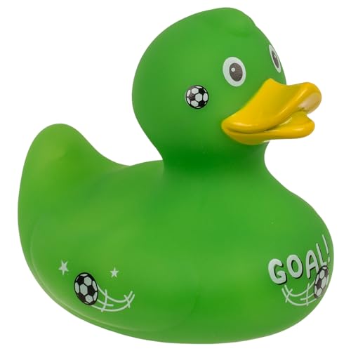 MIJOMA Quietsche-Ente Badeente | Niedliche Schwimmenten für Kinder & Erwachsene | Hochwertiges, langlebiges Material | ca. 10 cm (Fußball) von MIJOMA