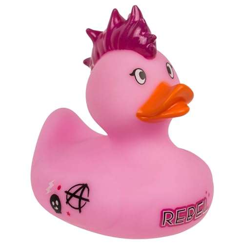 MIJOMA Quietsche-Ente Badeente | Niedliche Schwimmenten für Kinder & Erwachsene | Hochwertiges, langlebiges Material | ca. 10 cm (Punk) von MIJOMA
