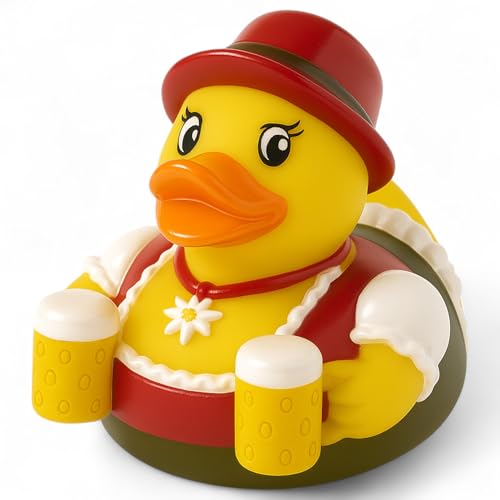 MIJOMA Quietsche-Ente Badeente | Niedliche Schwimmenten für Kinder & Erwachsene | Langlebige Badeenten zum Spielen, Sammeln & Dekorieren (Resi) von MIJOMA