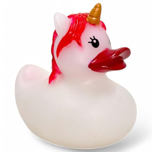 MIJOMA Quietsche-Ente Badeente | Niedliche Schwimmenten für Kinder & Erwachsene | Langlebige Badeenten zum Spielen, Sammeln & Dekorieren (Rubicorn) von MIJOMA