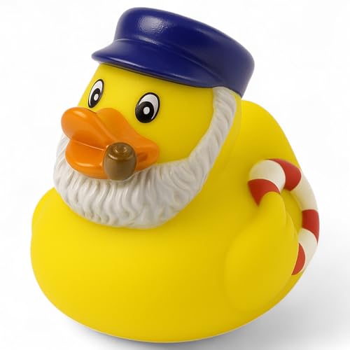 MIJOMA Quietsche-Ente Badeente | Niedliche Schwimmenten für Kinder & Erwachsene | Langlebige Badeenten zum Spielen, Sammeln & Dekorieren (Seemann) von MIJOMA