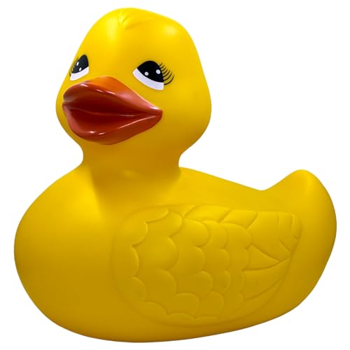 MIJOMA Riesen-Quietscheente Badeente | Perfekter Wasserspielkamerad für Kinder & Erwachsene | Hochwertiges, langlebiges Material | XXL Ausführung mit 25 cm Höhe (gelb) von MIJOMA