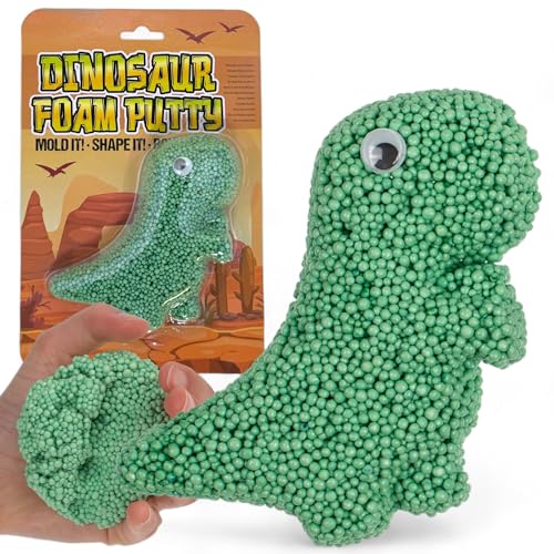 MIJOMA Schaumknete Set mit Wackelauge - Foam Putty für sensorische und kreative Spiele - Quetschen, Formen und Gestalten (grüner Dino) von MIJOMA
