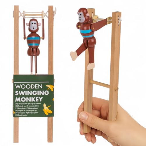 MIJOMA Schwingender AFFE aus Holz – nostalgisches Kletterspielzeug für Kinder – Turn-AFFE mit Seilzug – handgefertigtes Motorikspielzeug aus Holz – 23 cm hoch MIJOMA Schwingender AFFE aus Holz – nostalgisches Kletterspielzeug für Kinder – Turn-AFFE mit Seilzug – handgefertigtes Motorikspielzeug aus Holz – 23 cm hoch von MIJOMA