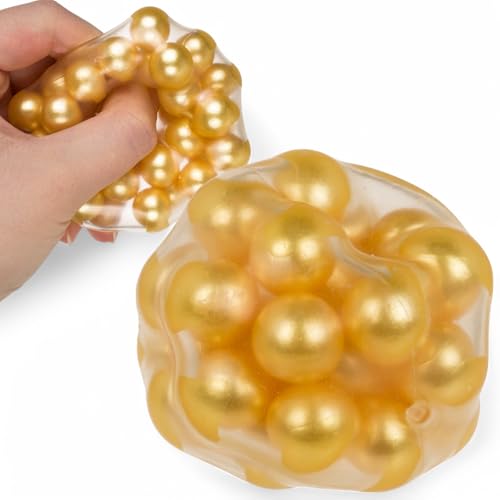 MIJOMA Sensorischer Kaka Quetsch- & Wandball – Antistressball mit Perlenfüllung, flexibel & entspannend, ideal für Stressabbau, sanft gleitend an Wänden (Gelb) von MIJOMA