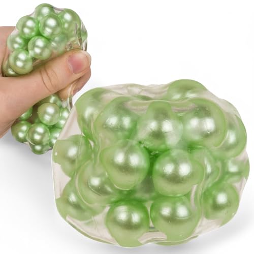 MIJOMA Sensorischer Kaka Quetsch- & Wandball – Antistressball mit Perlenfüllung, flexibel & entspannend, ideal für Stressabbau, sanft gleitend an Wänden (Grün) von MIJOMA