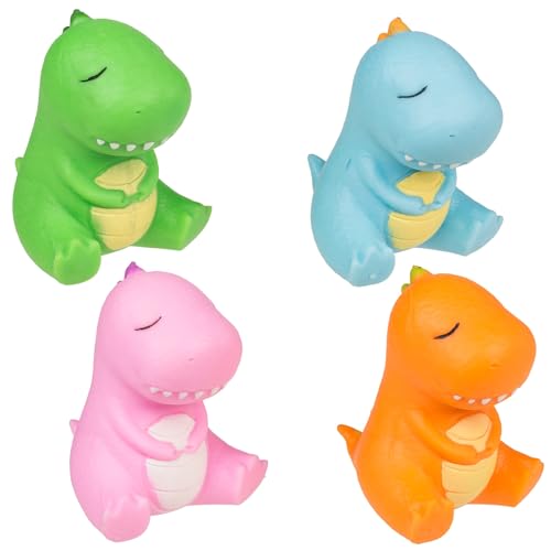 MIJOMA Stretch-Dinosaurier Squeeze Toy im Süßen Kawaii-Style - Antistress-Spielzeug aus thermoplastischem Gummi, mit Sand gefüllt, plastisch verform- und stretchbar! Vielfalt Entdecken (Dino-Orange) von MIJOMA