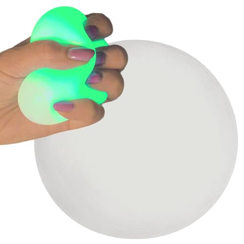 MIJOMA Trendiges Spaß-Squeeze-Antistress-Ball, Umfangreich Sensorikspielzeug für Jede Altersklasse, Quetschball Ø 7 cm aus Thermoplastischem Gummi (TPR), für Outdoor & Indoor (Glow in The Dark) von MIJOMA