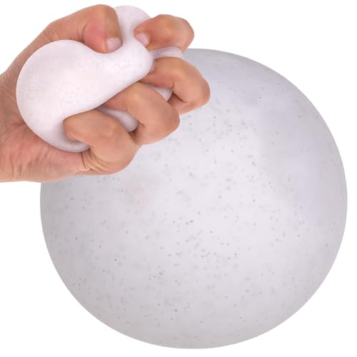 MIJOMA Trendiges Spaß-Squeeze-Antistress-Ball, Umfangreich Sensorikspielzeug für Jede Altersklasse, Quetschball Ø 7 cm aus Thermoplastischem Gummi (TPR), für Outdoor & Indoor (Schneeball) von MIJOMA