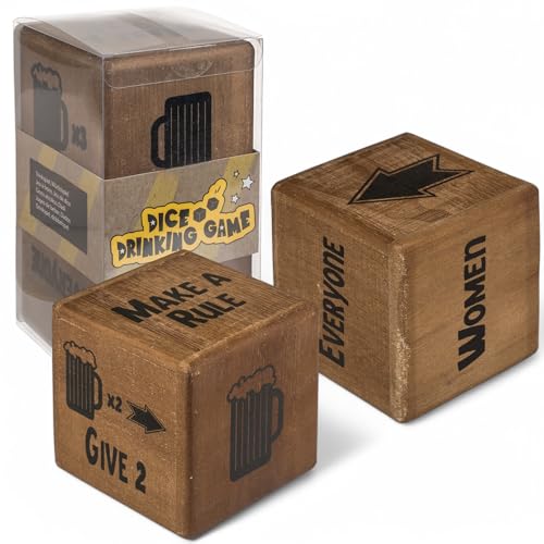 MIJOMA Trinkspiel XXL – 2 große Holz-Würfel mit Party-Sprüchen – Lustiges Würfelspiel für Erwachsene – Perfekt für Feiern, JGA & Spieleabende – 9,5 x 9,5 cm MIJOMA Trinkspiel XXL – 2 große Holz-Würfel mit Party-Sprüchen – Lustiges Würfelspiel für Erwachsene – Perfekt für Feiern, JGA & Spieleabende – 9,5 x 9,5 cm von MIJOMA