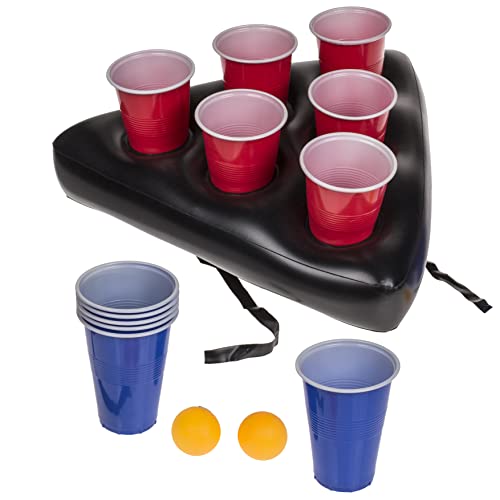 MIJOMA Trinkspiel menschliches Bierpong Beer Pong Spiel mit aufblasbarer Hut, 12 Kunststoffbechern & 2 Bällen, Partyspiel Aperitif, Spiel, Gartenparty, Hausparty MIJOMA Trinkspiel menschliches Bierpong Beer Pong Spiel mit aufblasbarer Hut, 12 Kunststoffbechern & 2 Bällen, Partyspiel Aperitif, Spiel, Gartenparty, Hausparty von MIJOMA