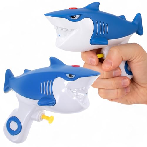 MIJOMA Wasserspritzpistolen Set 2-teilig Hai-Design 12 cm Wasserspielzeug Sommer Outdoor Pool Strand Kinder Wasserpistole von MIJOMA