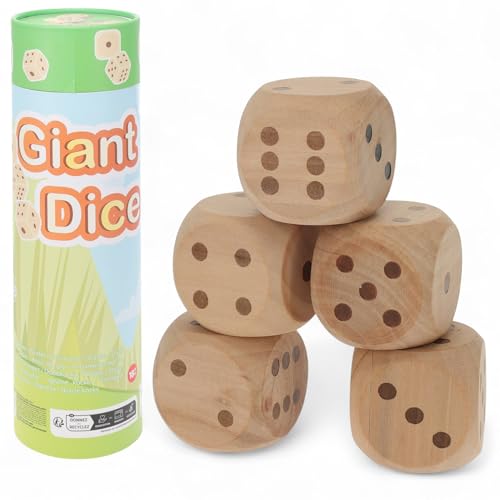 MIJOMA XL Holzwürfel 5er Set – 5,5 cm große Spielwürfel aus Holz – für Garten, Familie, Party & Würfelspiele – extra groß & robust – naturbelassenes Würfelspiel aus Holz MIJOMA XL Holzwürfel 5er Set – 5,5 cm große Spielwürfel aus Holz – für Garten, Familie, Party & Würfelspiele – extra groß & robust – naturbelassenes Würfelspiel aus Holz von MIJOMA