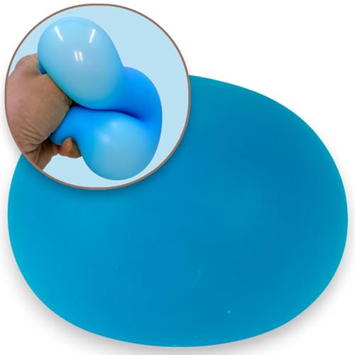 MIJOMA XL-Squeeze Ball 10cm - Farbenfroher Antistress-Ball, Sensorisches Spielzeug für Freude & Entspannung, Fördert die Motorik (Neon Blau) von MIJOMA