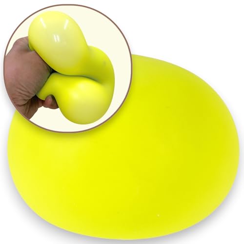 MIJOMA XL-Squeeze Ball 10cm - Farbenfroher Antistress-Ball, Sensorisches Spielzeug für Freude & Entspannung, Fördert die Motorik (Neon Gelb) von MIJOMA