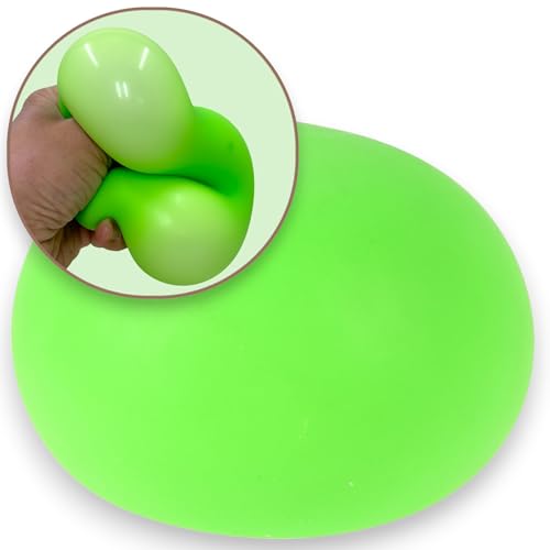 MIJOMA XL-Squeeze Ball 10cm - Farbenfroher Antistress-Ball, Sensorisches Spielzeug für Freude & Entspannung, Fördert die Motorik (Neon Grün) von MIJOMA