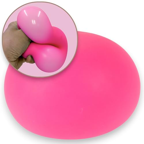 MIJOMA XL-Squeeze Ball 10cm - Farbenfroher Antistress-Ball, Sensorisches Spielzeug für Freude & Entspannung, Fördert die Motorik (Neon Pink) von MIJOMA