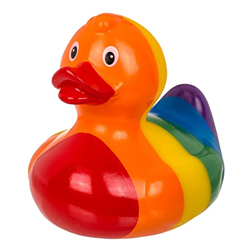Badeente Quietscheente Badewannenspielzeug (Ente Regenbogen) von MIK funshopping
