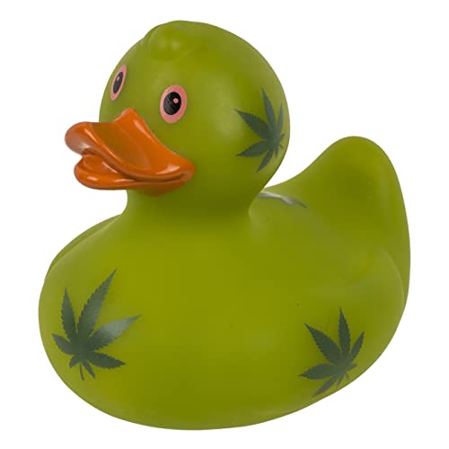 Badeente Quietscheente Badewannenspielzeug (Ente Stoned grün) von MIK funshopping