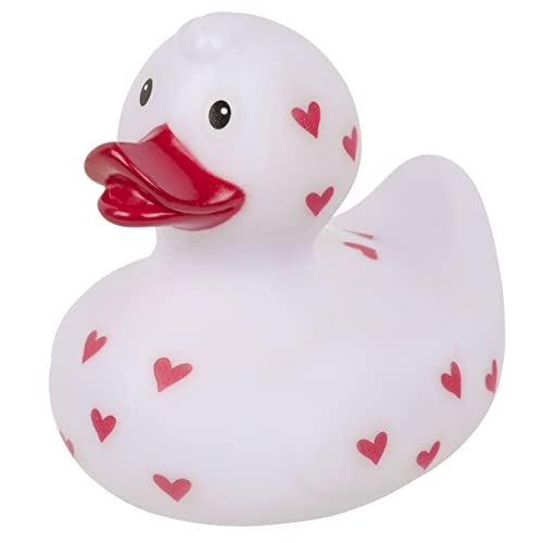 MIK funshopping Badeente Quietscheente Badewannenspielzeug (Ente Love weiß/rot) von MIK funshopping
