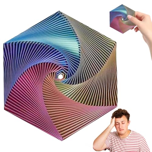 MILIAFLICK Hexagon Fidget Toy, Fractal Fidget Hexagon, 3D Fidget Spiral Spielzeug,Fidget Toys Erwachsene, Stressabbau Spielzeug für Kids Adults Angst Stresslinderung von MILIAFLICK