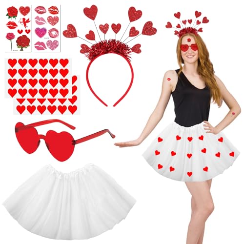 MILIAFLICK Amor Kostüm Damen Karneval Kostüme Amor Set, Amor Damen Kostüm Accessoires Cupid Kostüm Amor Damen Karneval Kostüm Fasching Kostüm Damen Tüllrock Weiß Herz Haarreif 7 Stück MILIAFLICK Amor Kostüm Damen Karneval Kostüme Amor Set, Amor Damen Kostüm Accessoires Cupid Kostüm Amor Damen Karneval Kostüm Fasching Kostüm Damen Tüllrock Weiß Herz Haarreif 7 Stück von MILIAFLICK