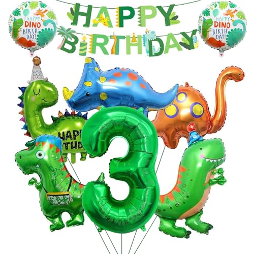 MILIAFLICK Dinosaurier Ballon 3 Jahre Dino Geburtstag Deko Kindergeburtstag Dino Luftballon Happy Birthday Girlande Folienballon Luftballon Geburtstag 3 für Jungen Party Dekoration Dschungel MILIAFLICK Dinosaurier Ballon 3 Jahre Dino Geburtstag Deko Kindergeburtstag Dino Luftballon Happy Birthday Girlande Folienballon Luftballon Geburtstag 3 für Jungen Party Dekoration Dschungel von MILIAFLICK