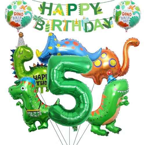 MILIAFLICK Dinosaurier Ballon 5 Jahre Dino Geburtstag Deko Kindergeburtstag Dino Luftballon Happy Birthday Girlande Folienballon Luftballon Geburtstag 5 für Jungen Party Dekoration Dschungel MILIAFLICK Dinosaurier Ballon 5 Jahre Dino Geburtstag Deko Kindergeburtstag Dino Luftballon Happy Birthday Girlande Folienballon Luftballon Geburtstag 5 für Jungen Party Dekoration Dschungel von MILIAFLICK